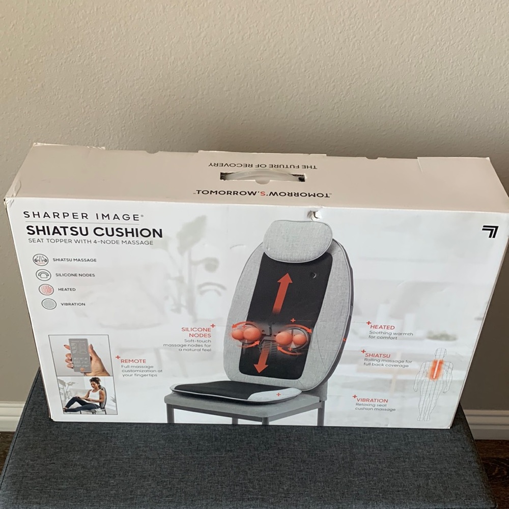 Sharper Image Shiatsu Cushion seat topper with 4-node massage.